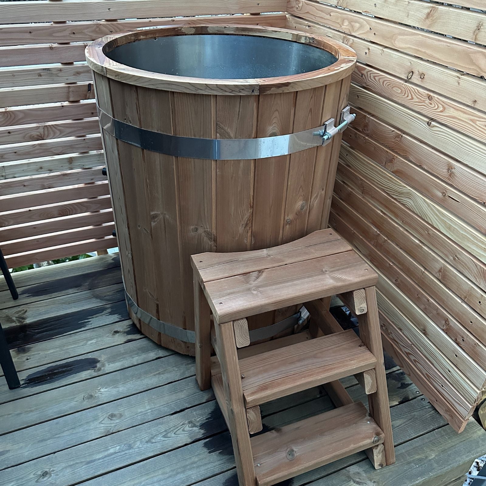 Eisbad Tonne PURE mit Edelstahl-Einsatz