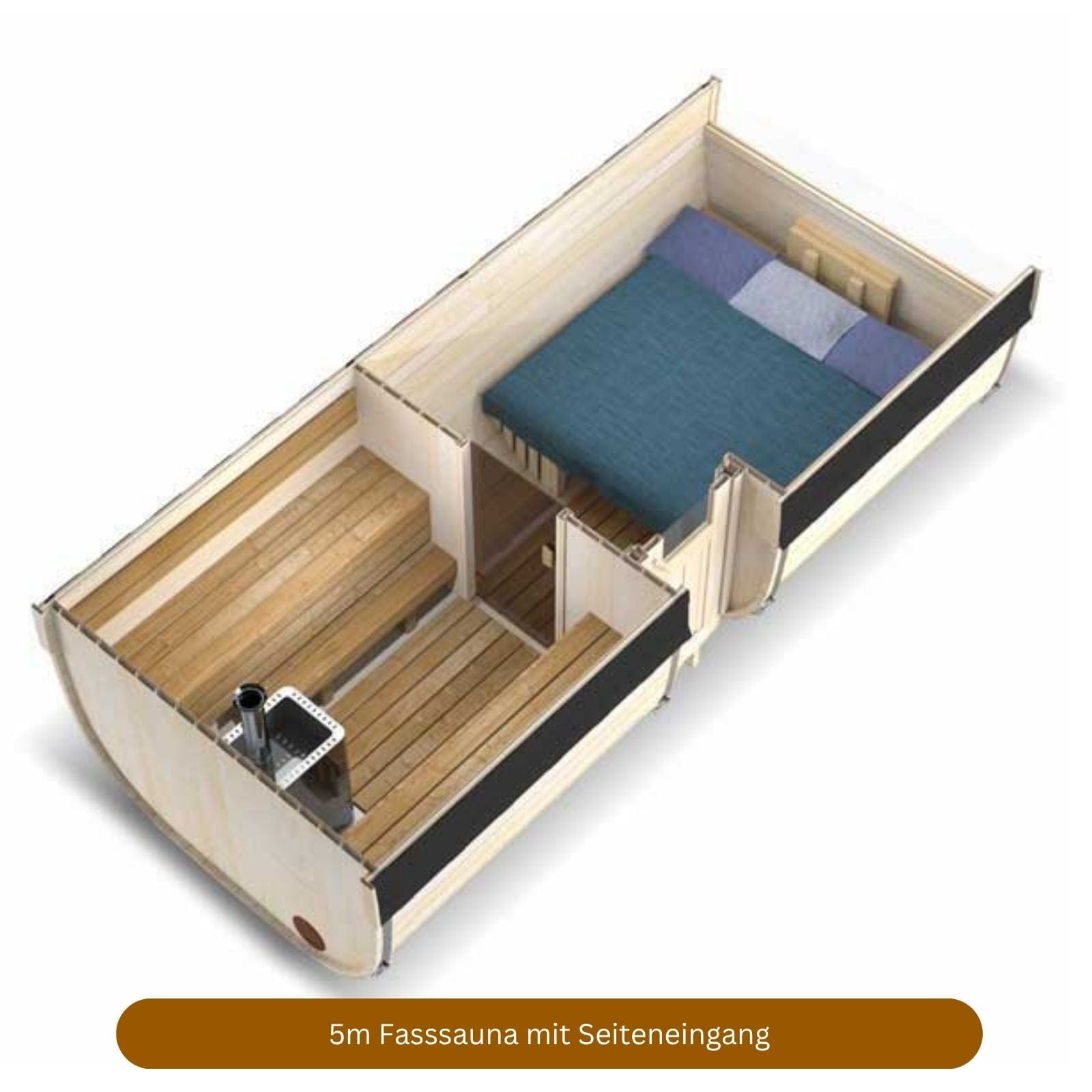 5m Sauna mit Seiteneingang