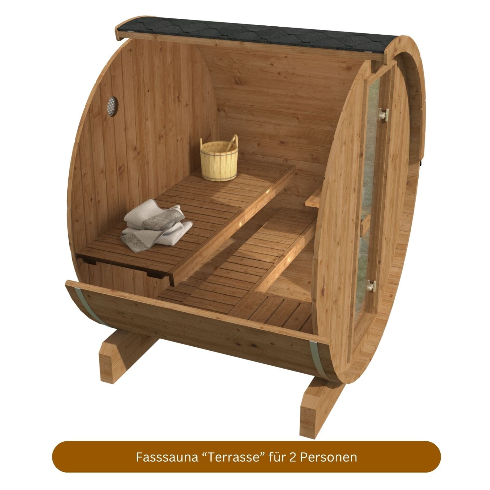 Fasssauna "Terrasse" für 2 Personen