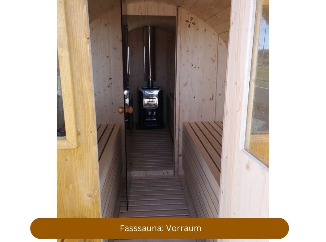 Fasssauna 3,5m mit Vorraum