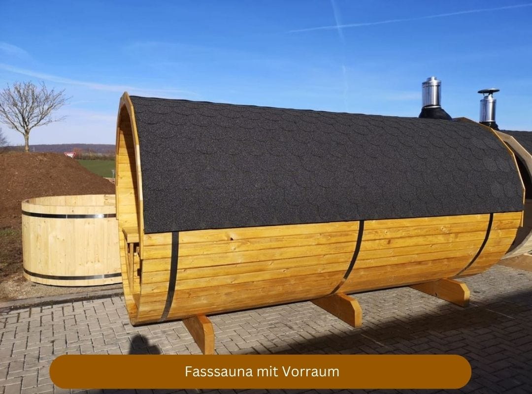 Fasssauna 3,5m mit Vorraum