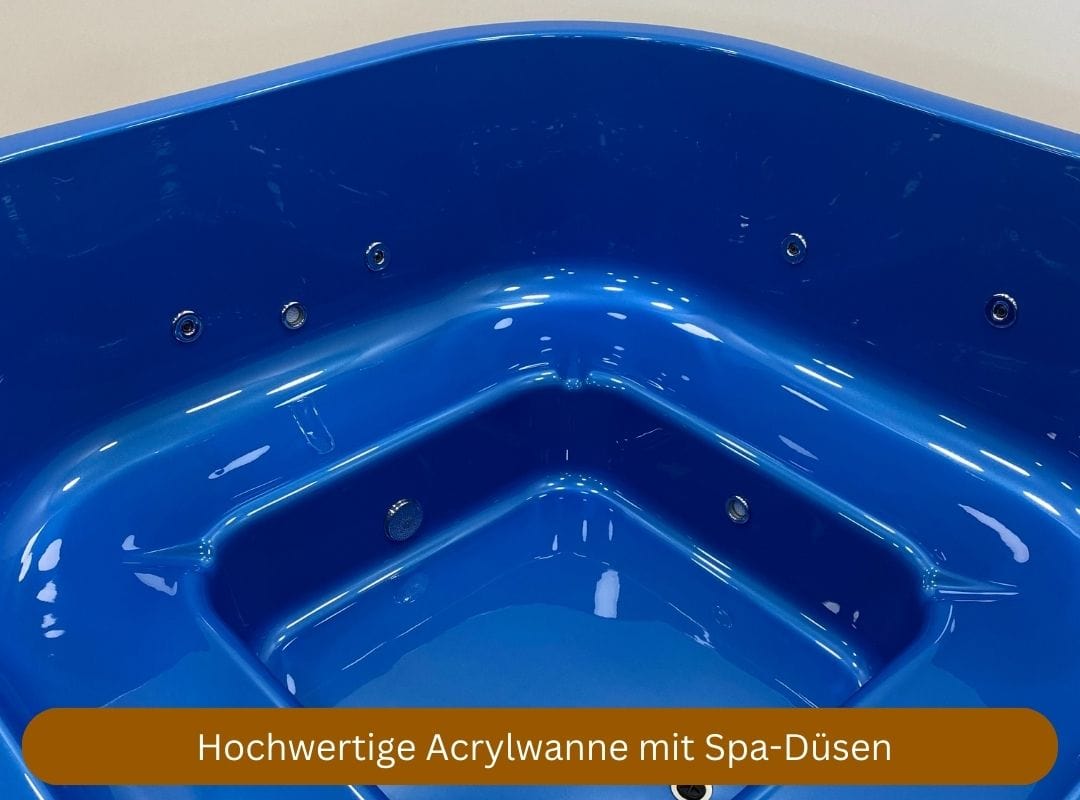 rechteckiger Hot Tub 1,8m mit Acrylwanne und Aussenofen