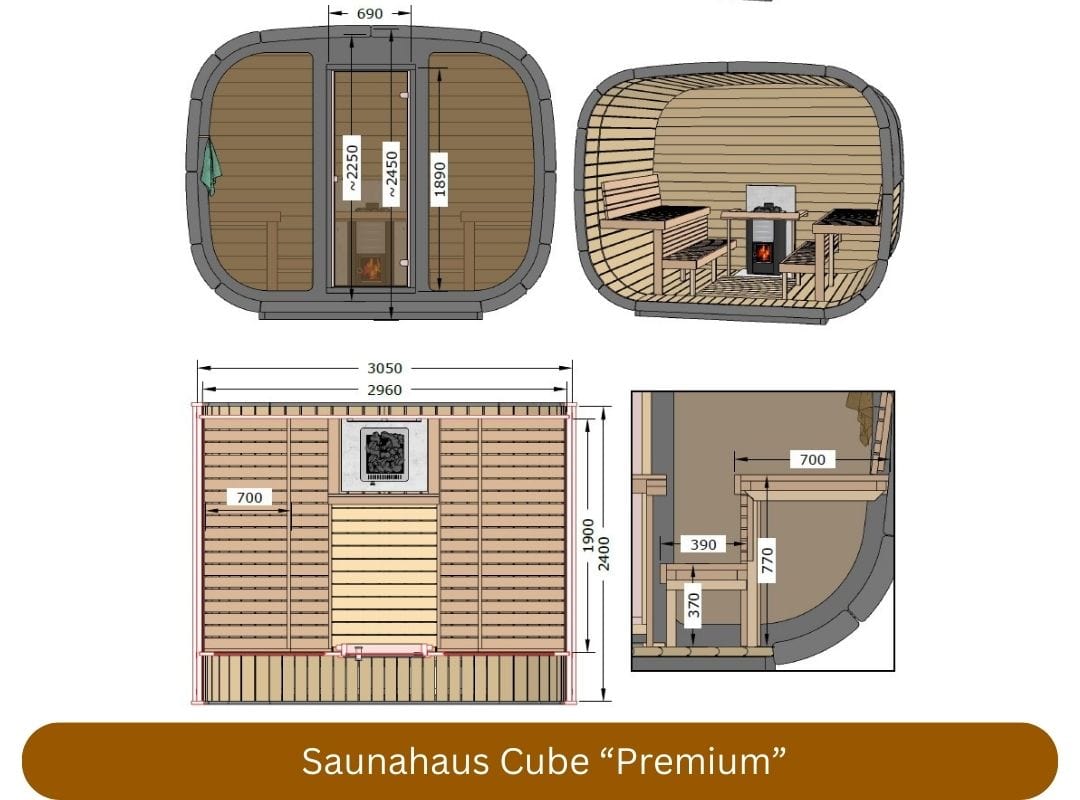 Saunahaus Cube Premium